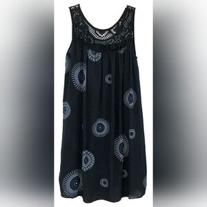 Emery RosevvNavy Sleeveless Dress with White Pattern New 1X